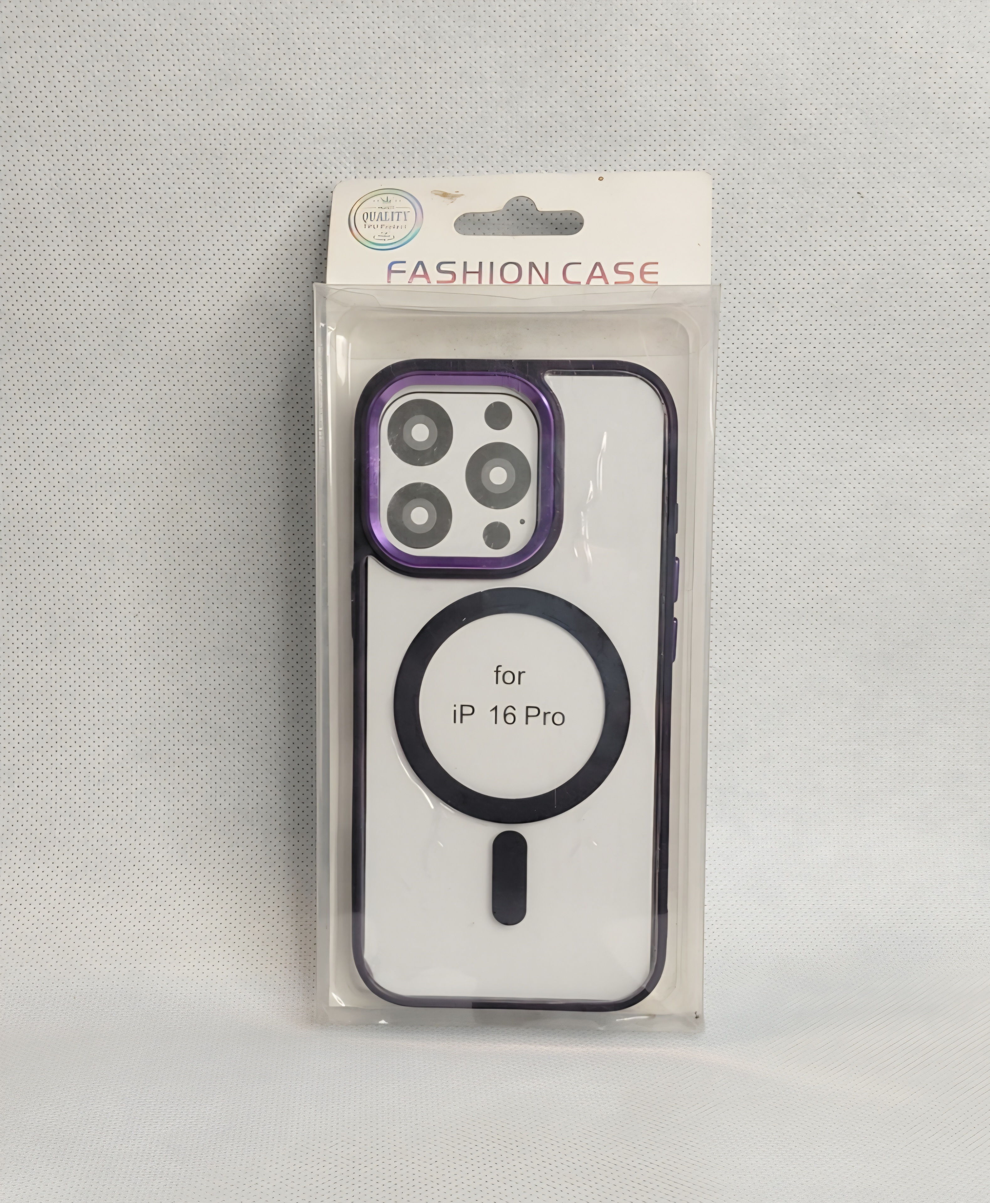 کاور ارجینال مگسیف دار مدل fashion case رنگ بنفش مناسب برای گوشی موبایل اپل iPhone 16 pro
