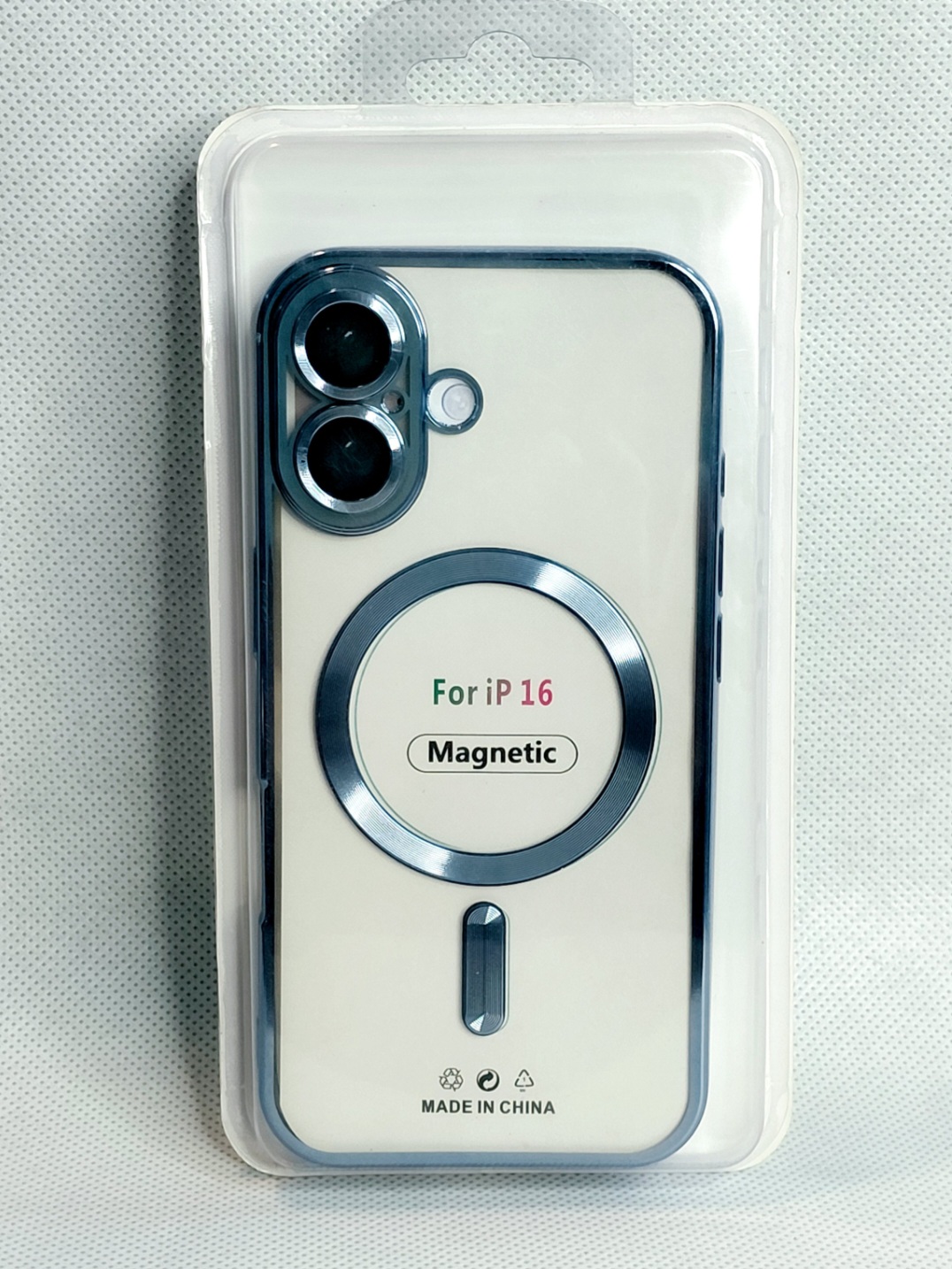 کاور مگسیف دار مدل magnetic رنگ آبی مناسب برای گوشی موبایل اپل iPhone 16
