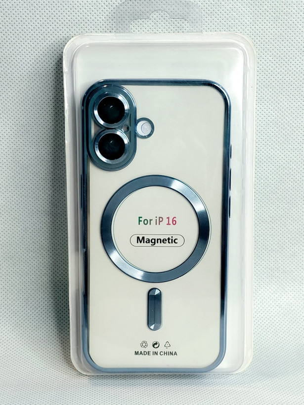 کاور مگسیف دار مدل magnetic رنگ آبی مناسب برای گوشی موبایل اپل iPhone 16