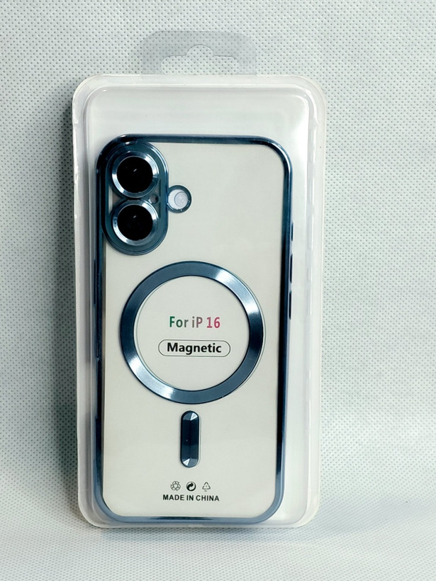 کاور مگسیف دار مدل magnetic رنگ آبی مناسب برای گوشی موبایل اپل iPhone 16