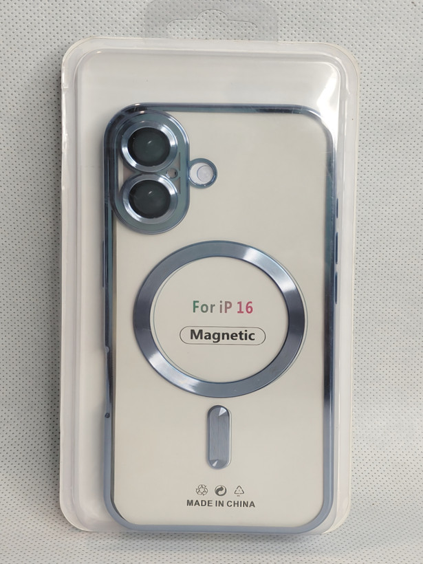 کاور مگسیف دار مدل magnetic رنگ آبی مناسب برای گوشی موبایل اپل iPhone 16