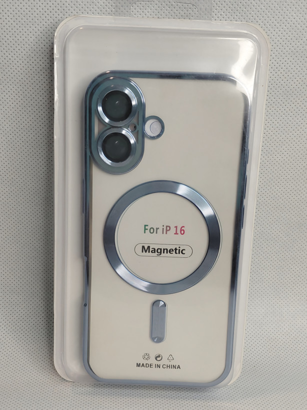 کاور مگسیف دار مدل magnetic رنگ آبی مناسب برای گوشی موبایل اپل iPhone 16