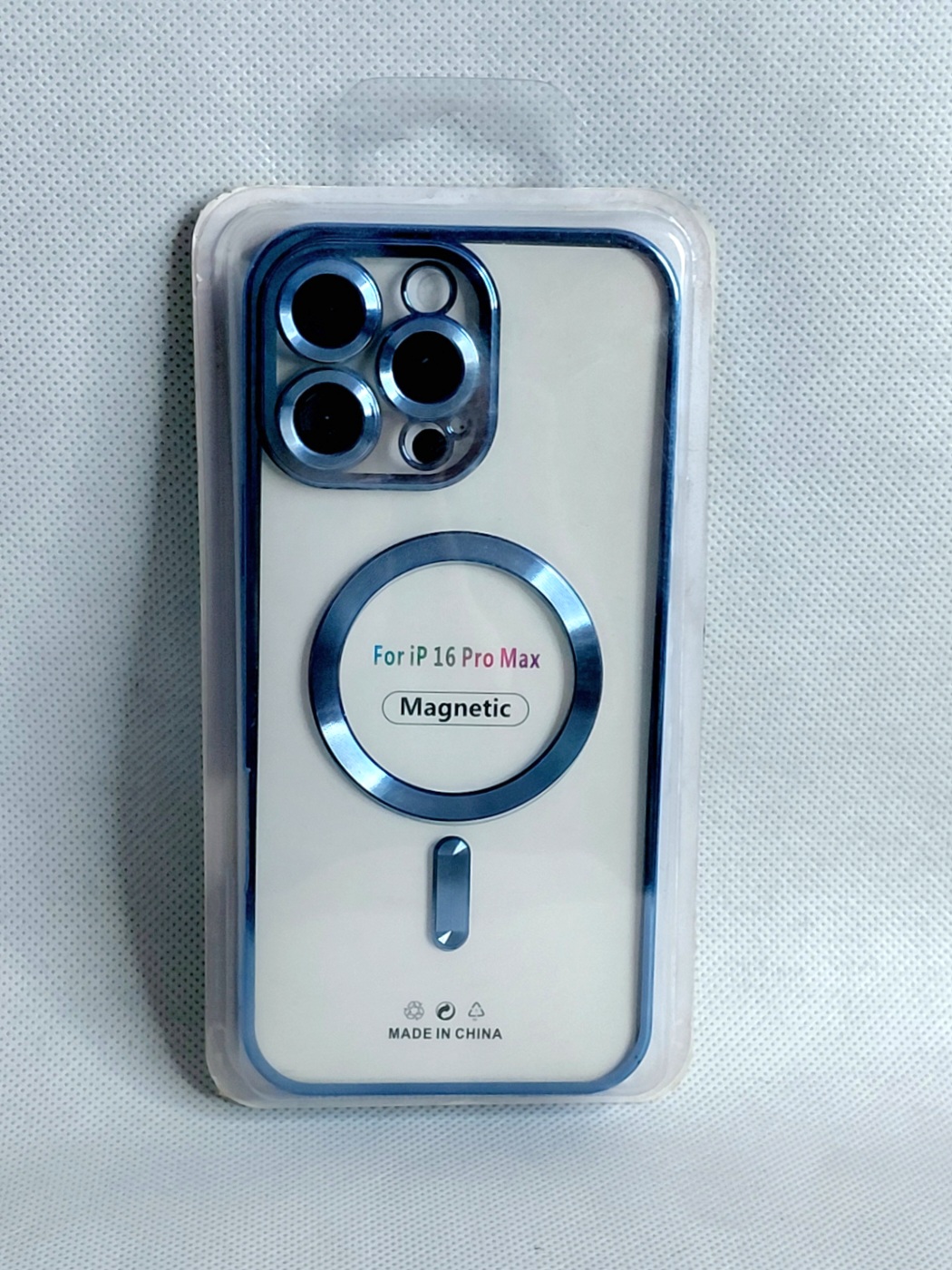 کاور مگسیف دار مدل magnetic رنگ آبی مناسب برای گوشی موبایل اپل iPhone 16pro max