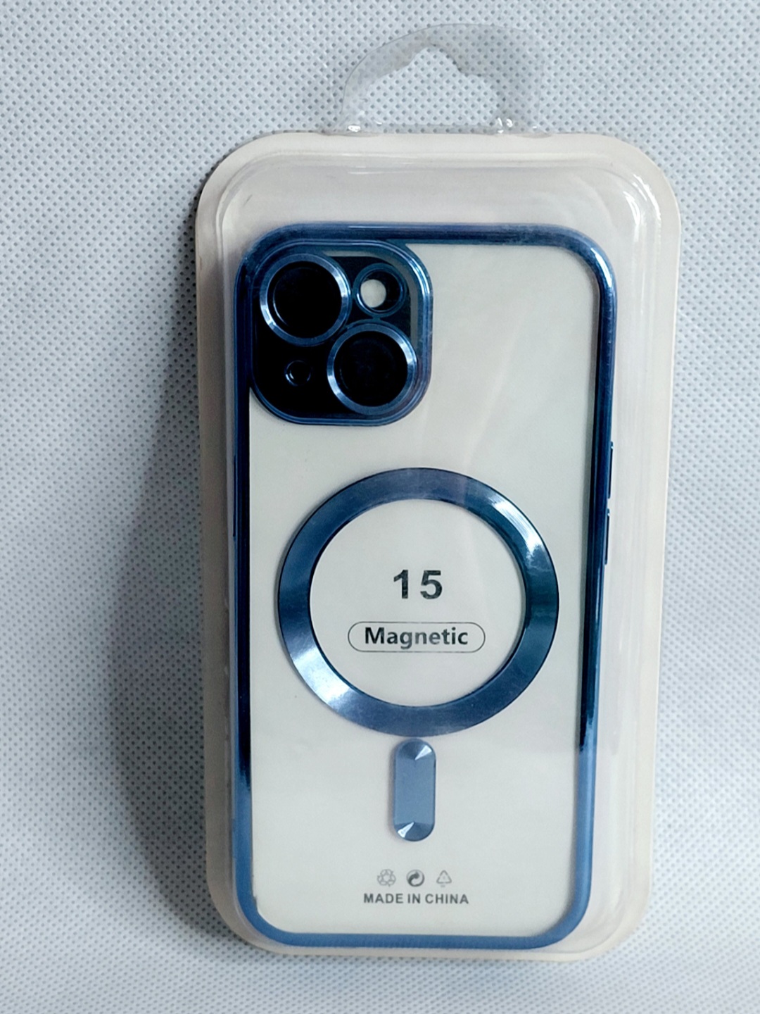 کاور مگسیف دار مدل magnetic رنگ آبی مناسب برای گوشی موبایل iPhone 15