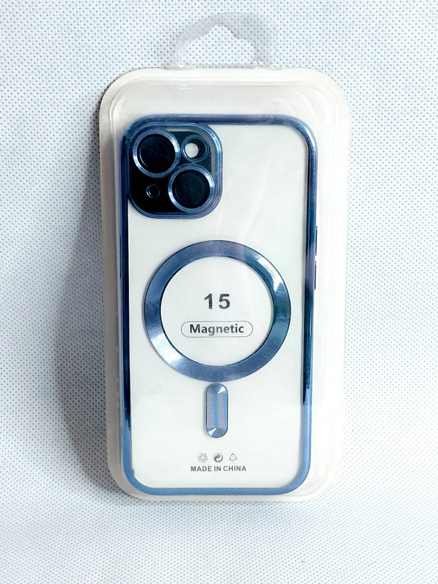 کاور مگسیف دار مدل magnetic رنگ آبی مناسب برای گوشی موبایل iPhone 15