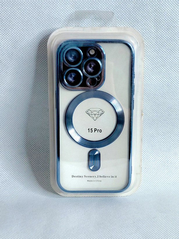 قاب مگسیف دار مدل magnetic رنگ آبی مناسب برای گوشی موبایل iPhone 15 pro