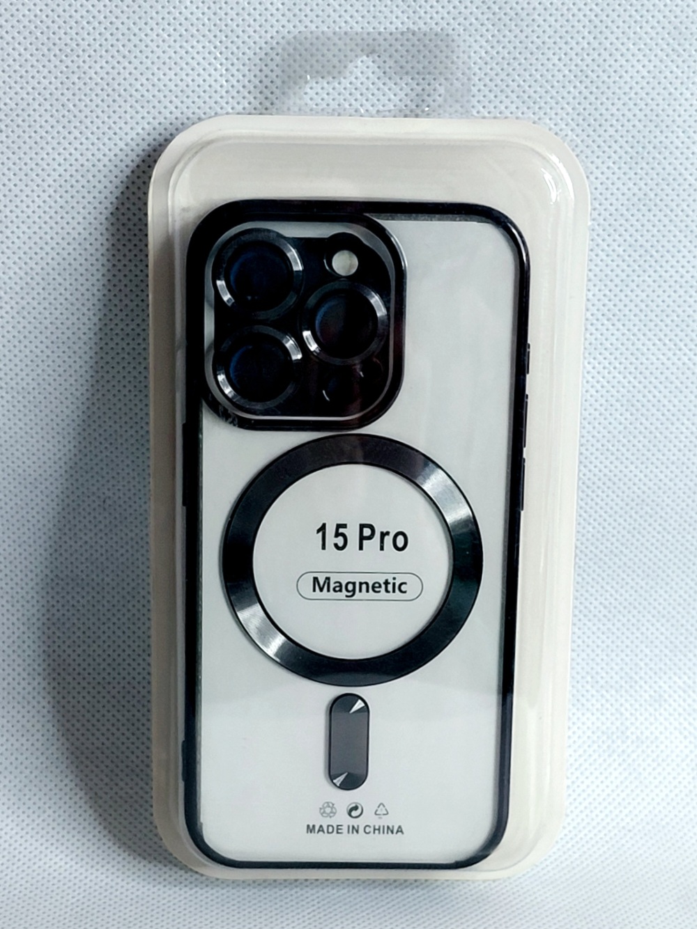 قاب مگسیف دار مدل magnetic رنگ مشکی مناسب برای گوشی موبایل iPhone 15 pro