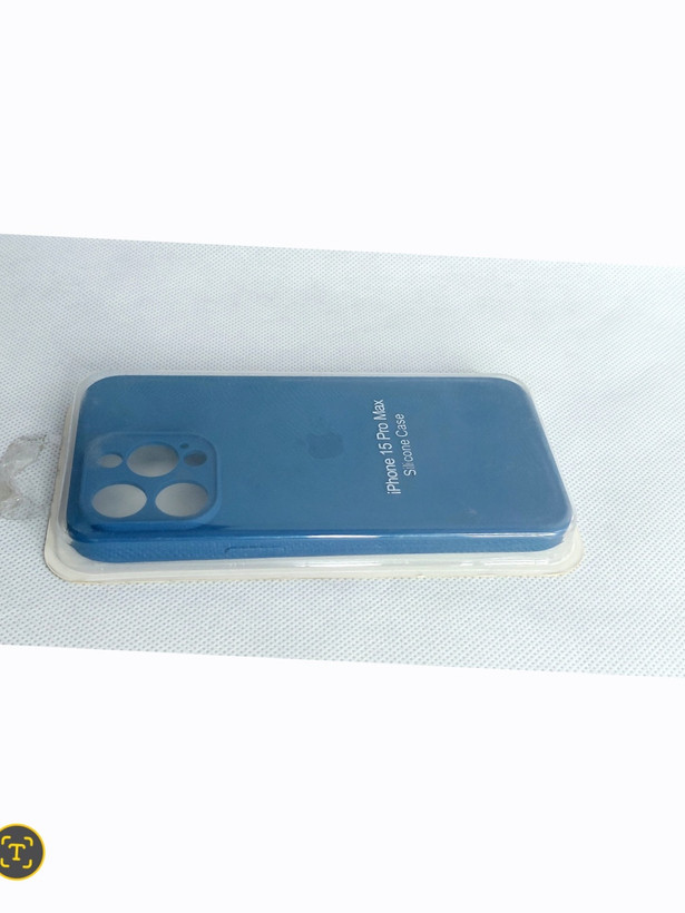 قاب سیلیکونی اپل iPhone 15 Pro Max محافظ لنزدار رنگ سرمه ای