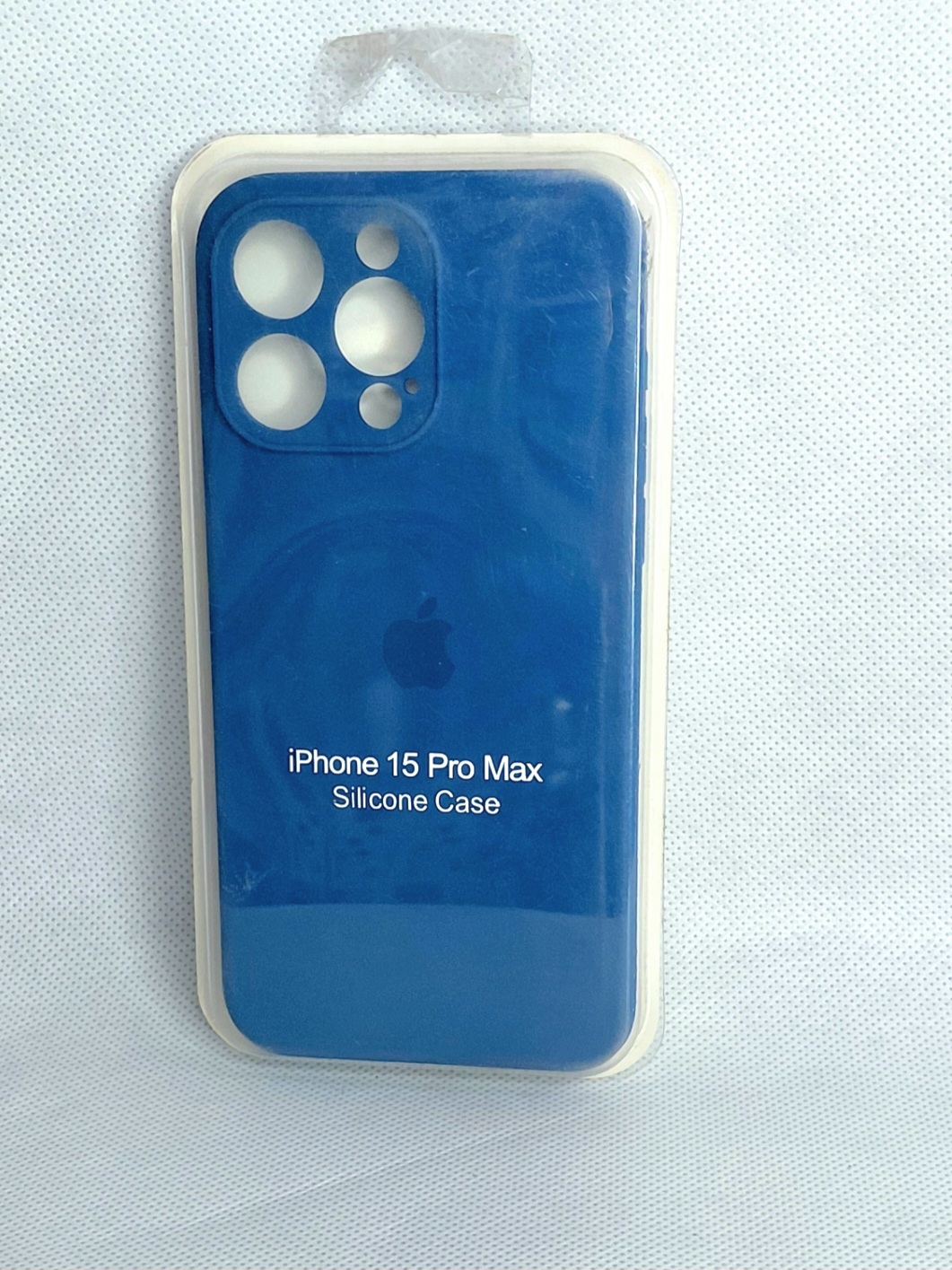 قاب سیلیکونی اپل iPhone 15 Pro Max محافظ لنزدار رنگ سرمه ای
