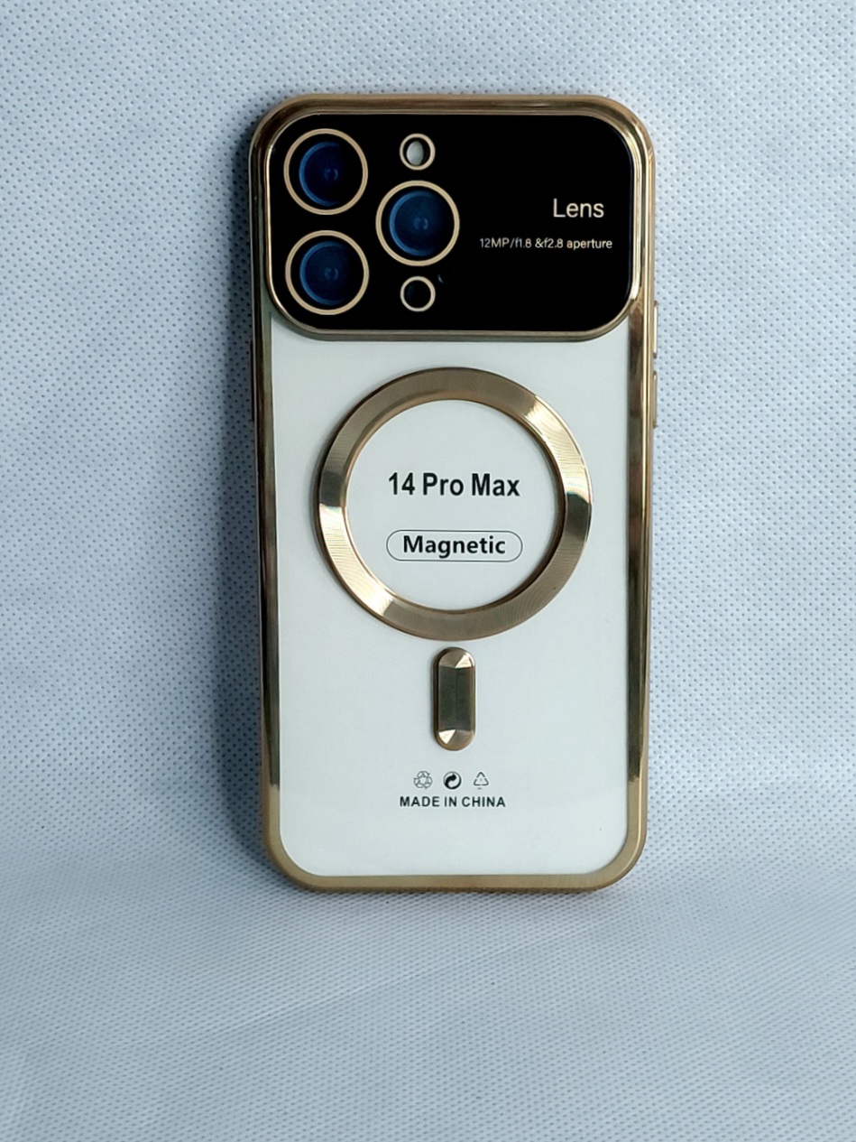 قاب اپل Iphone 14 Pro Max مگسیف دار مدل magnetic رنگ طلایی