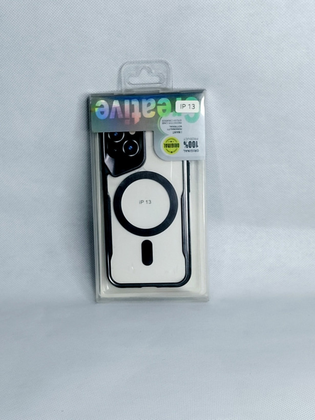 کاور گوشی آیفون iPhone13 شفاف مگ سیف Clear Mag Safe دور رنگی رنگ مشکی