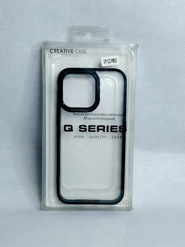 قاب اپل iPhone 13pro مدل magic mask شفاف دور مشکی اورجینال