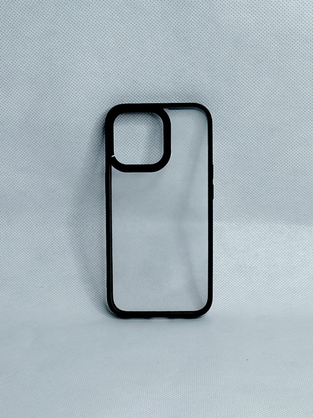 قاب اپل iPhone 13pro مدل magic mask شفاف دور مشکی اورجینال