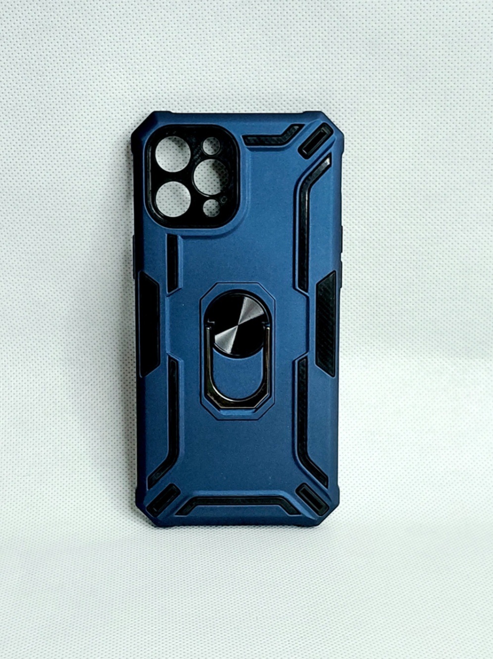 قاب گوشی موبایل آیفون IPHONE 11 pro - مدل ضد ضربه تانک - بتمنی با محافظ لنز کشویی هولدردار استندشو رنگ سرمه ای